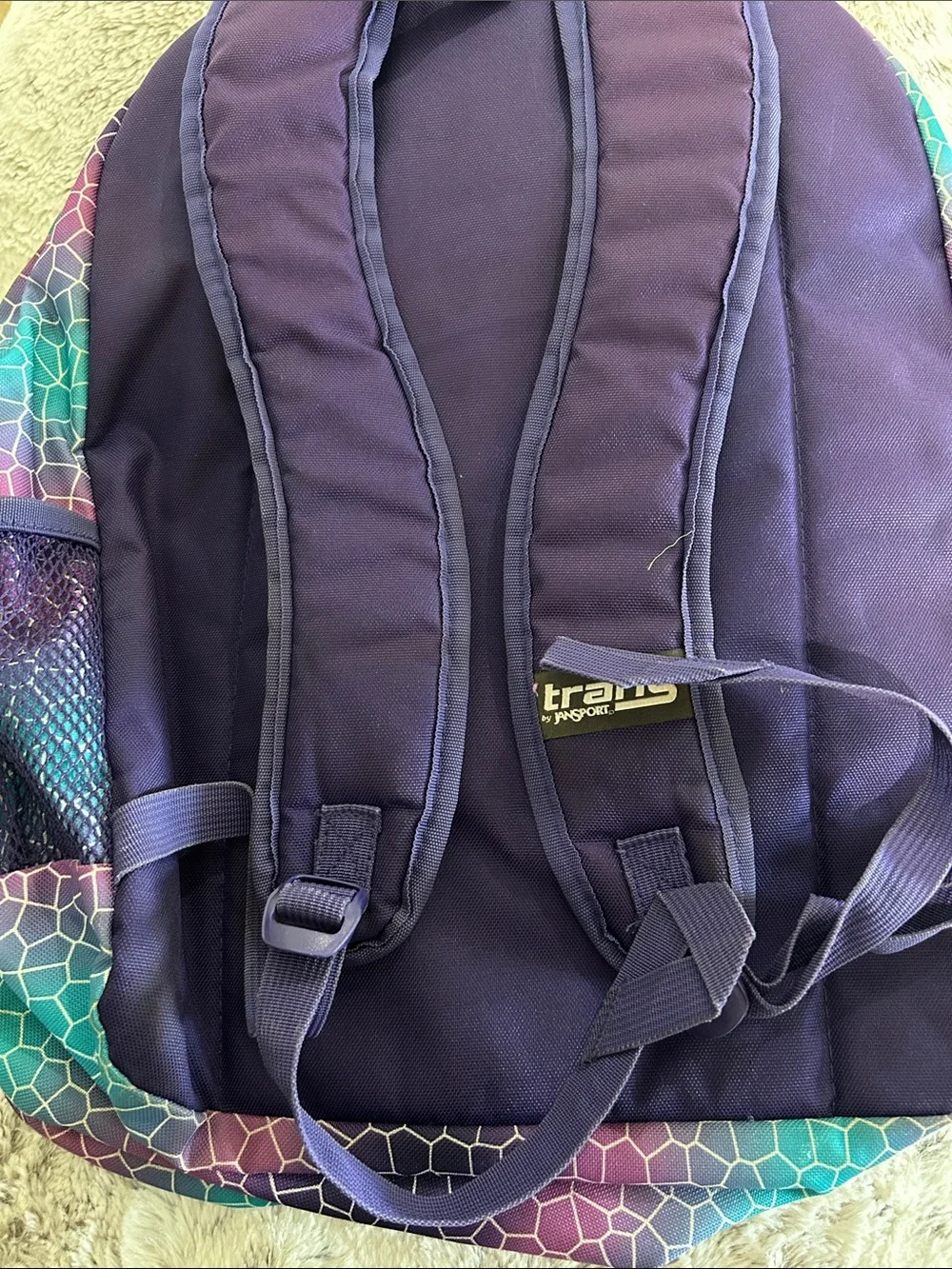 Jansport Purple Teal Pink Gradient Mosaic Backpack